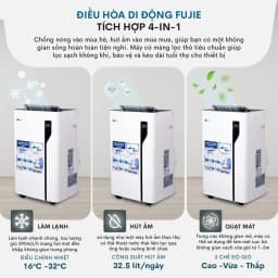 Thumbnail Máy điều hòa di động thông minh FujiE MPAC14 công suất 14000BTU Bảng điều khiển điện tử cảm ứng 1