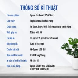 Thumbnail Máy In Phun Màu Đa Năng Epson EcoTank L3256 (Bao Gồm Bộ Mực Chính Hãng Đi Kèm) 3