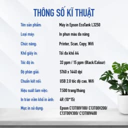 Thumbnail Máy In Phun Màu Đa Năng Epson EcoTank L3250 (Bao Gồm Bộ Mực Chính Hãng Đi Kèm) 2