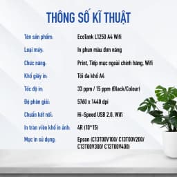 Thumbnail Máy In Phun Màu Đơn Năng Epson EcoTank L1250 (Bao Gồm Bộ Mực Chính Hãng Đi Kèm) 1