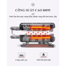 Thumbnail Máy kẹp, nướng, làm bánh mì, bánh ngọt 8 khay đa năng 800W SOKANY SK-BBQ-140 hàng cao cấp [BẢO HÀNH 12 THÁNG] 2