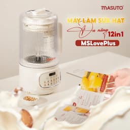 Thumbnail Máy Làm Sữa Hạt Masuto 1,2L Thủy Tinh Chống Ồn Cường Lực Xay Hạt Nhuyễn Mịn Chống Trào 12 Chế Độ Nấu 2