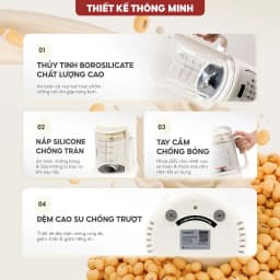 Thumbnail Máy Làm Sữa Hạt Masuto 1,2L Thủy Tinh Chống Ồn Cường Lực Xay Hạt Nhuyễn Mịn Chống Trào 12 Chế Độ Nấu Bảo Hành 12 Tháng 2