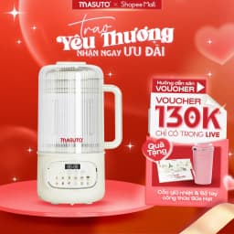 Thumbnail Máy làm sữa hạt thủy tinh Masuto MSPLUS, dung tích 1,2L chống dính, 12 chế độ nấu thông minh 1
