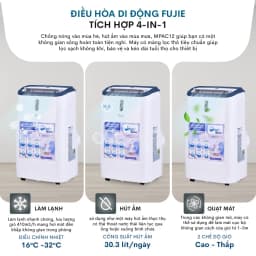Thumbnail Máy lạnh đứng di động nhập khẩu FUJIE  Công suất làm lạnh 12000BTU - Bảo hành điện tử toàn quốc 2