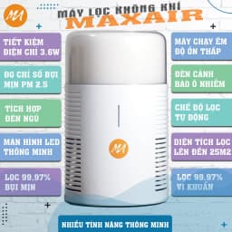 Thumbnail Máy lọc không khí MAX AIR MA025 lọc 99,97% bụi mịn, khử khuẩn, diệt nấm mốc, bảo hành 12 tháng, 1 đổi 1, hàng chính hãng 3