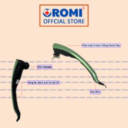 Thumbnail Máy massage cầm tay cắm điện 3 đầu 2 cấp độ OROMI OMR-615 - Bảo hành chính hãng 2 năm 3