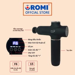 Thumbnail Máy Massage Cầm Tay OROMI ORM-677 - Súng matxa giảm đau mỏi cơ bắp, lưng vai cổ - Mát xa toàn thân 2