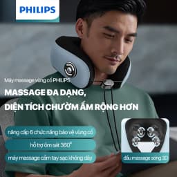 Thumbnail Máy Massage Cổ Vai Gáy PHILIPS 3304-đầu massage sóng 3D, chườm ấm cảm biến,3 chế độ massage 1