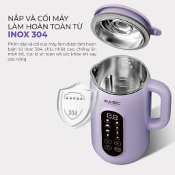 Thumbnail Máy Nấu Sữa Hạt Đa Năng 1L Magic A-100, Lưỡi Dao 8 Cánh Inox 304 Đa Chiều, 1000W, BH 12 Tháng 3