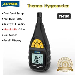 Thumbnail Máy đo nhiệt độ AUTOOL TM101 Máy đo độ ẩm nhiệt độ kỹ thuật số Nhiệt kế ngoài trời trong nhà Máy đo độ ẩm với giá trị tối thiểu tối đa 1