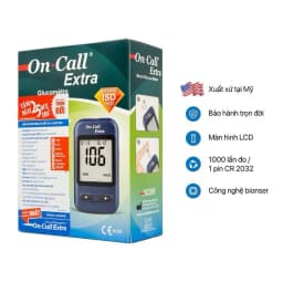 Thumbnail Máy Đo Đường Huyết On Call Extra Kèm Hộp 25 Que Thử Đường Huyết On Call® Extra [Bảo Hành Trọn Đời] 4