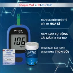 Thumbnail Máy Đo Đường Huyết On Call EZ II Kèm Hộp 25 Que Thử Đường Huyết Và 100 Kim Lấy Máu [Bảo Hành Trọn Đời] 1
