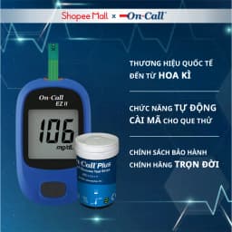 Thumbnail Máy Đo Đường Huyết On Call EZ II Kèm Hộp 25 Que Thử Đường Huyết [Bảo Hành Trọn Đời] 1