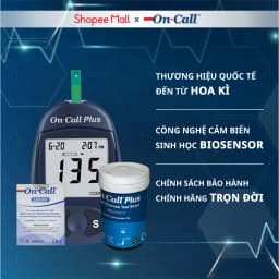 Thumbnail Máy Đo Đường Huyết On Call Plus Kèm Hộp 25 Que Thử Đường Huyết On Call Plus Và 100 Kim Chích Máu [Bảo Hành Trọn Đời] 2
