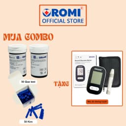 Thumbnail Máy đo đường huyết OROMI CMS10A - COMBO 50 que test + kim TẶNG 01 máy đo - Bảo hành trọn đời 1