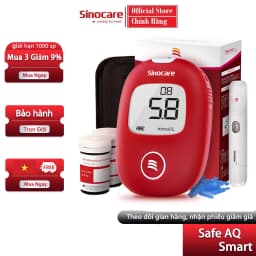 Thumbnail Máy Đo Đường Huyết Safe AQ Smart SINOCARE VIETNAM Tặng kèm 50 Que thử Và 50 Kim 1