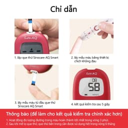 Thumbnail Máy Đo Đường Huyết Safe AQ Smart SINOCARE VIETNAM Tặng kèm 50 Que thử Và 50 Kim 3