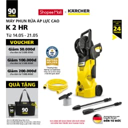 Thumbnail Máy phun rửa áp lực cao Karcher K 2 HR - Công suất 1400W, áp lực 110 bar phù hợp rửa xe - Bảo hành 24 tháng 1