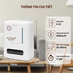 Thumbnail Máy Phun Sương Tạo Ẩm Xông Tinh Dầu Fujihome HM04EUV Đầu Phun Xoay 360 Độ, Cảm Ứng, Màn LED Hiển Thị 2