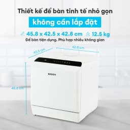 Thumbnail Máy rửa chén bát để bàn KOCHI C300 - Không cần lắp đặt - Chứa 4 bộ - Rửa nước nóng & Sấy nóng diệt khuẩn 2