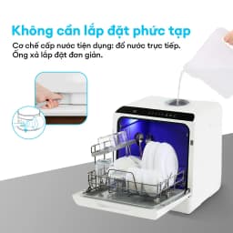 Thumbnail Máy rửa chén bát để bàn KOCHI C300 - Không cần lắp đặt - Chứa 4 bộ - Rửa nước nóng & Sấy nóng diệt khuẩn 3