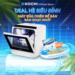 Thumbnail Máy Rửa Chén Để Bàn KOCHI C400 - Không Cần Lắp Đặt - 4 Bộ - Rửa Nước Nóng - Sấy Khử Trùng - Lưu Trữ 73H - Tiết Kiệm 1
