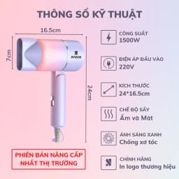 Thumbnail Máy sấy tóc mini hai chiều JIASHI DELADEP tạo kiểu tóc chuyên nghiệp gấp gọn công suất lớn 1500w - MST02 1