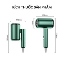 Thumbnail Máy sấy tóc mini HOKU gấp gọn tạo kiểu chuyên nghiệp 2 chiều nóng lạnh 3 tốc độ gió công suất 1800W MST05 2