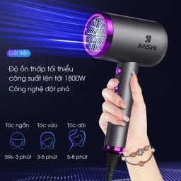 Thumbnail Máy sấy tóc mini, máy sấy tóc HOKU công suất lớn 1800W, Ion âm dưỡng tóc 2 chiều nóng lạnh MST06 4