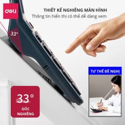 Thumbnail Máy Tính Cầm Tay Để Bàn 12 Số DELI - Màn Hình LCD Góc Nghiêng, Máy Tính Cơ Bản Cho Kế Toán Văn Phòng 2