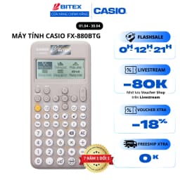 Thumbnail Máy tính học sinh Casio Fx-880BTG màu xám dành cho học sinh cấp 2 cấp 3 lớp 6 đến lớp 12 chuyên dụng mang vào phòng thi 1