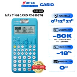 Thumbnail Máy tính học sinh Casio Fx-880BTG màu xanh dành cho học sinh cấp 2 cấp 3 lớp 6 đến lớp 12 chuyên dụng mang vào phòng thi 1