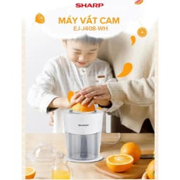 Thumbnail Máy Vắt Cam Sharp EJ-J408-WH [Máy Vắt Êm Lưới Lọc Bằng Thép Không Gỉ] - BH 12 Tháng 1