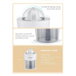 Thumbnail Máy Vắt Cam Sharp EJ-J408-WH [Máy Vắt Êm Lưới Lọc Bằng Thép Không Gỉ] - BH 12 Tháng 2