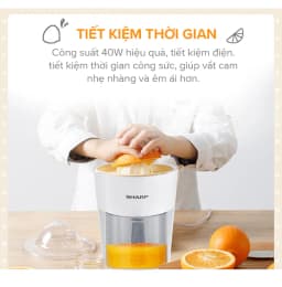 Thumbnail Máy Vắt Cam Sharp EJ-J408-WH [Máy Vắt Êm Lưới Lọc Bằng Thép Không Gỉ] - BH 12 Tháng 4
