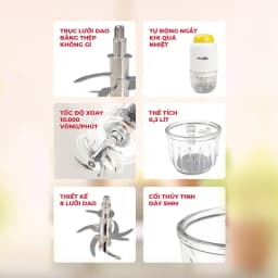 Thumbnail Máy xay đa năng Magic Eco AC-13, 0.3L, 8 lưỡi dao, cối thủy tinh. 3