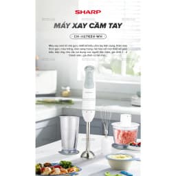 Thumbnail Máy Xay Cầm Tay Sharp EM-H076SV-WH 0.7L Kèm Cây Đánh Trứng [600W] BH 12 Tháng 1
