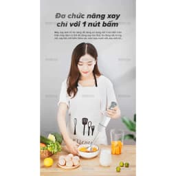 Thumbnail Máy Xay Cầm Tay Sharp EM-H076SV-WH 0.7L Kèm Cây Đánh Trứng [600W] BH 12 Tháng 3
