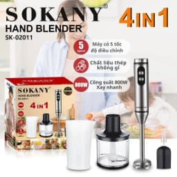 Thumbnail Máy xay sinh tố cầm tay đa năng SOKANY SK-02011 đa năng 4in1, nhiều chức năng, xay cực khỏe 1