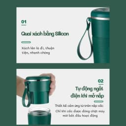 Thumbnail Máy xay sinh tố Jiashi DELADEP cầm tay mini 6 lưỡi đa năng dung lượng pin lớn 3000mAh xay hoa quả, thực phẩm MXS02 3