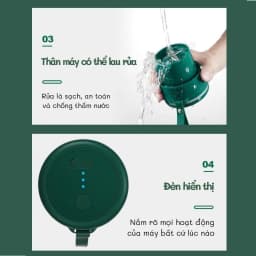 Thumbnail Máy xay sinh tố Jiashi DELADEP cầm tay mini 6 lưỡi đa năng dung lượng pin lớn 3000mAh xay hoa quả, thực phẩm MXS02 4