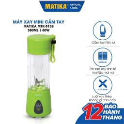 Thumbnail Máy Xay Sinh Tố Mini MATIKA 380 ml Có Cổng Sạc USB MTK-3138 1