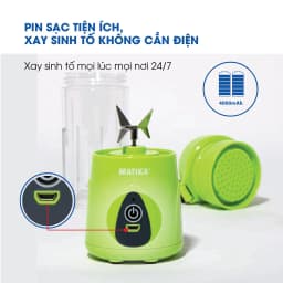 Thumbnail Máy Xay Sinh Tố Mini MATIKA 380 ml Có Cổng Sạc USB MTK-3138 3