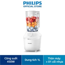 Thumbnail Máy Xay sinh tố Philips HR2041/00 model mới |450W| thân máy + 01 cối lớn|  Xay nhuyễn mịn  - Hàng Chính Hãng 1