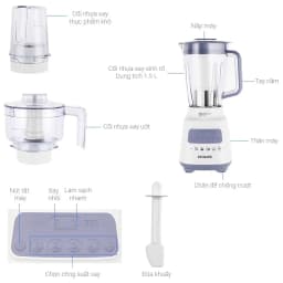 Thumbnail Máy xay sinh tố Philips HR2221/00 / HR2223/00 - Bảo hành chính hãng 2 năm 2