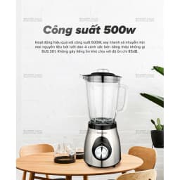 Thumbnail Máy Xay Sinh Tố Sharp EM-S155GV-ST 1.5L Cối Thủy Tinh [500W, 5 Tốc Độ] - BH 12T 3