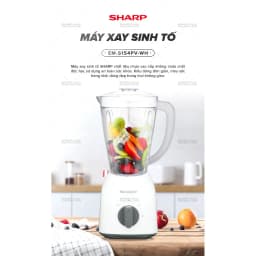 Thumbnail Máy Xay Sinh Tố Sharp EM-S154PV-WH 1.5L [Công suất: 400W, 2 Tốc Độ Xay] BH 12 Tháng 1