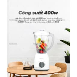 Thumbnail Máy Xay Sinh Tố Sharp EM-S154PV-WH 1.5L [Công suất: 400W, 2 Tốc Độ Xay] BH 12 Tháng 2