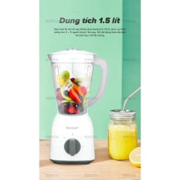 Thumbnail Máy Xay Sinh Tố Sharp EM-S154PV-WH 1.5L [Công suất: 400W, 2 Tốc Độ Xay] BH 12 Tháng 3